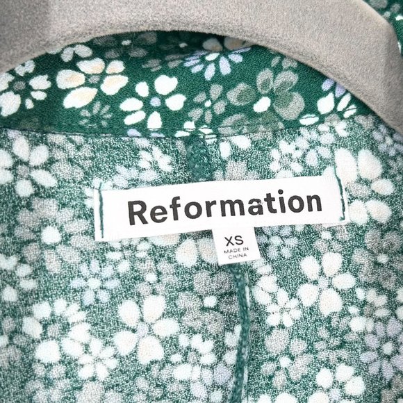 Reformation Kathy Floral Wrap Mini Dress in Saskia - Picture 6 of 6